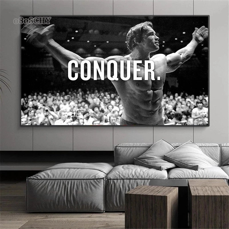 Home Gym On Wall - Bodybuilding Famous Character Pictures Arnold Schwarzenegger