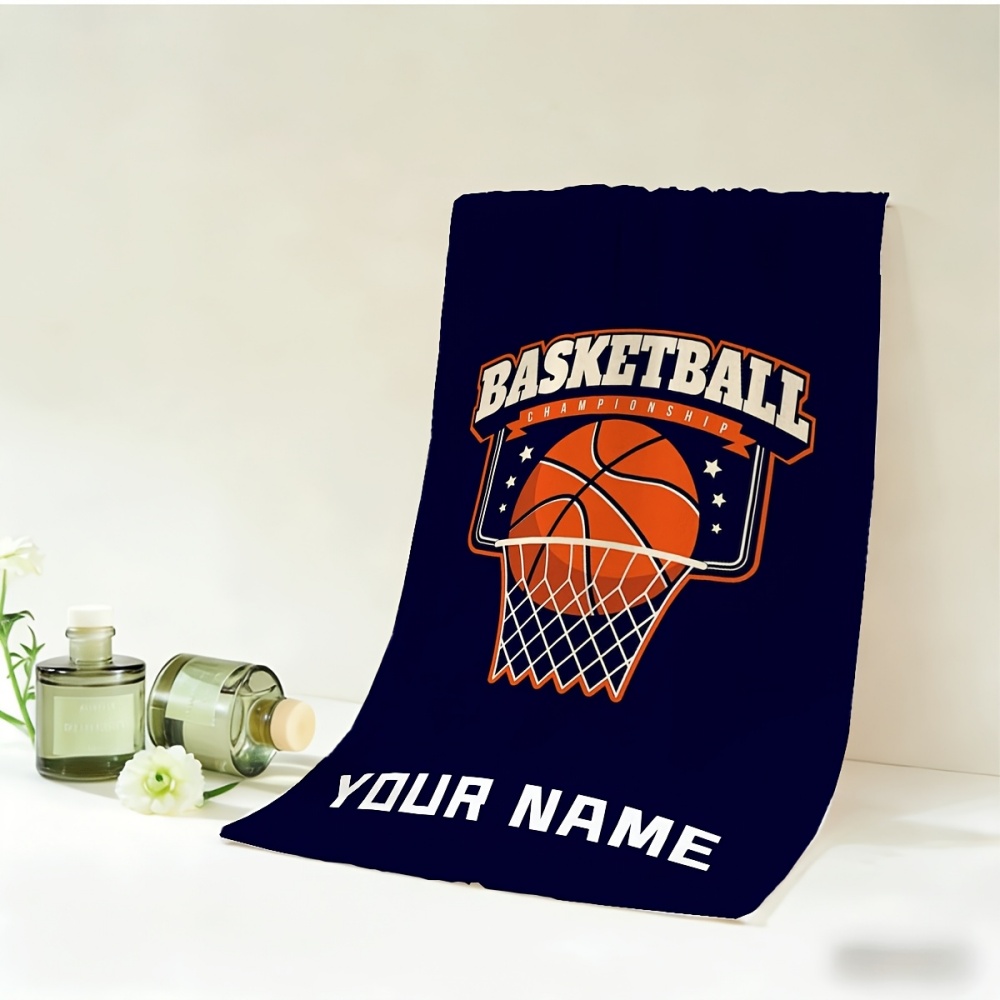Home Gym Ideas - 2pcs Name/Text Basketball Towel & Hand