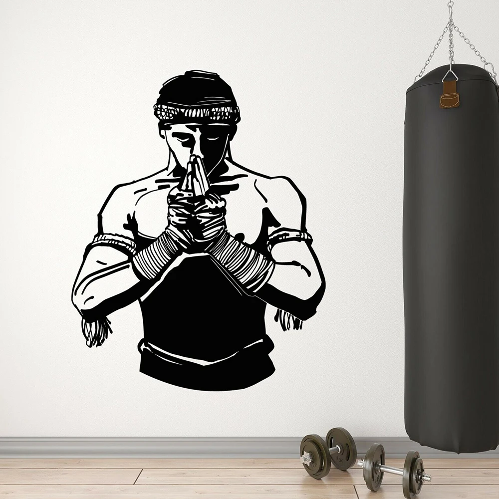 Home Gym On Wall - Vinyl Wall Decal Fighter MMA Oriental