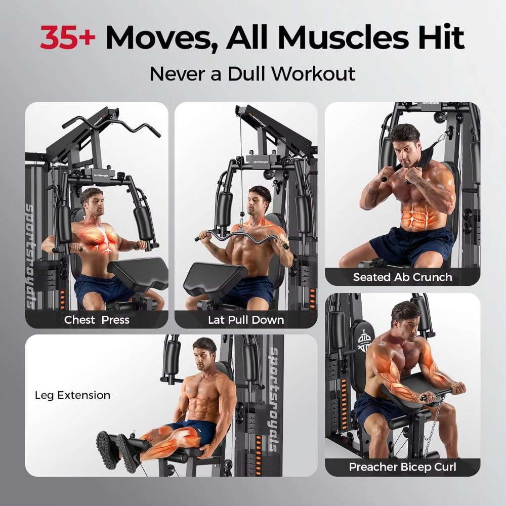 Multifunctional Home Gym 150LB - Home Gym Cable Machine With Weight Stack recension och pris