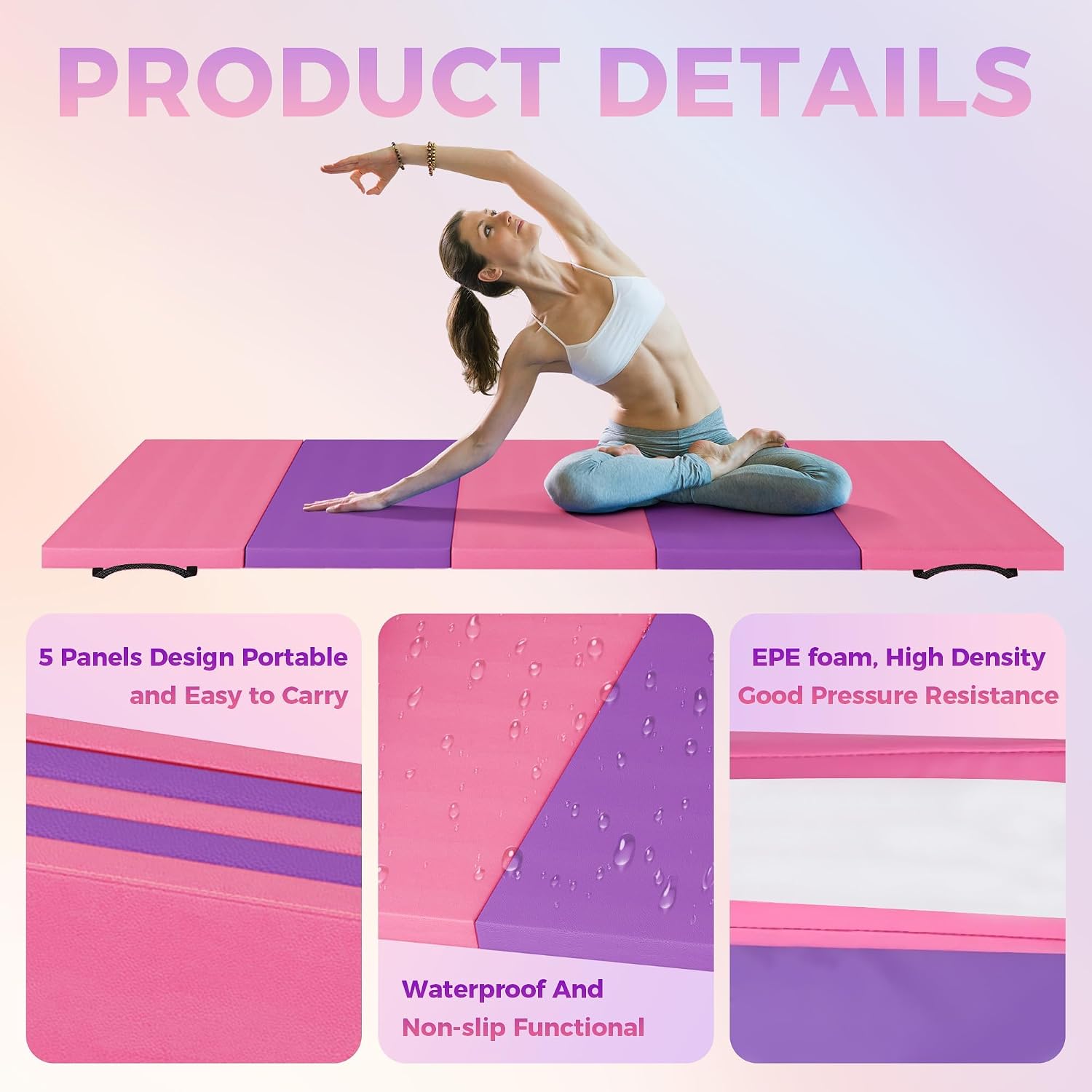 Foldable Yoga Mat Gymnastics M - Home Gym On Carpet recension och pris