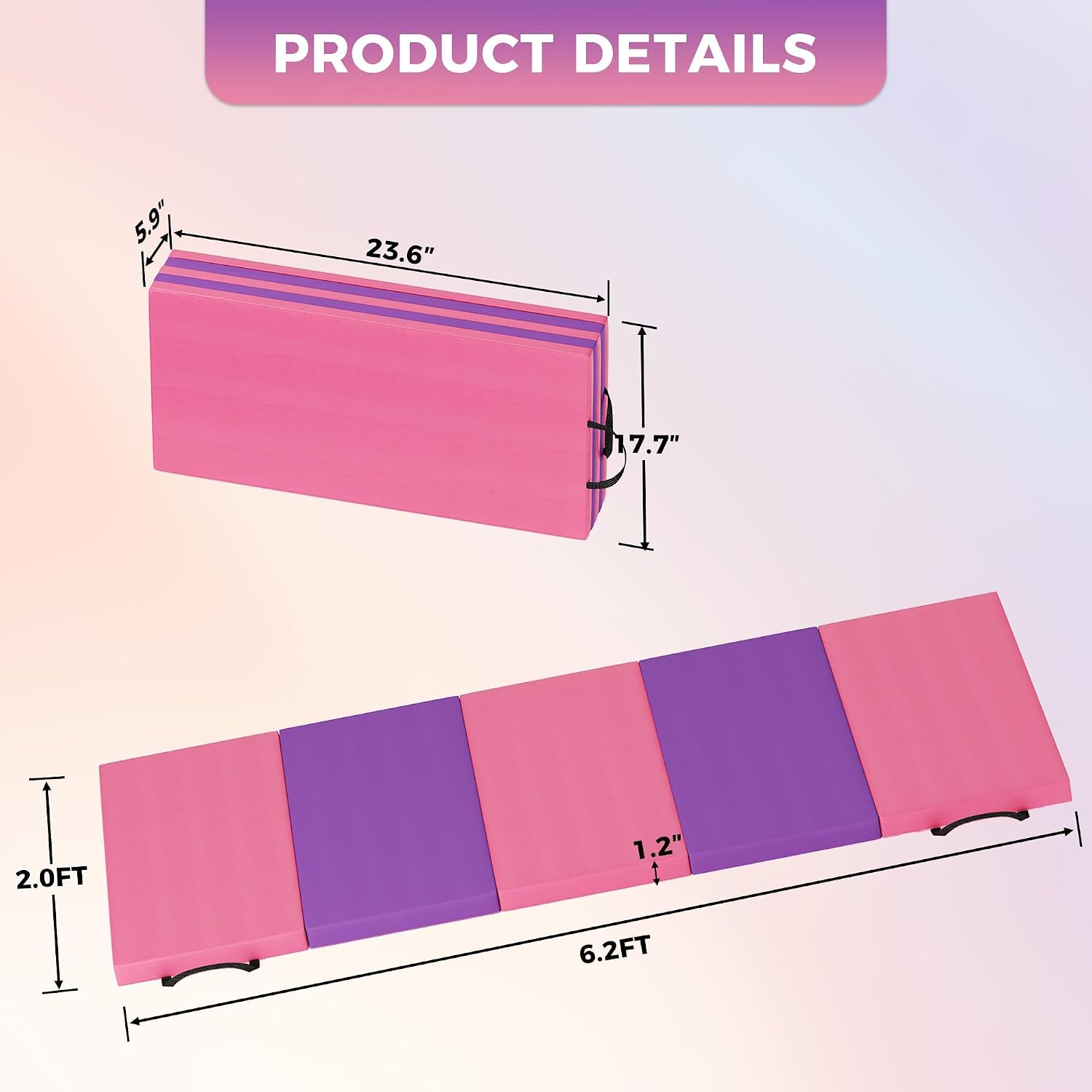 Foldable Yoga Mat Gymnastics M - Home Gym On Carpet recension och pris