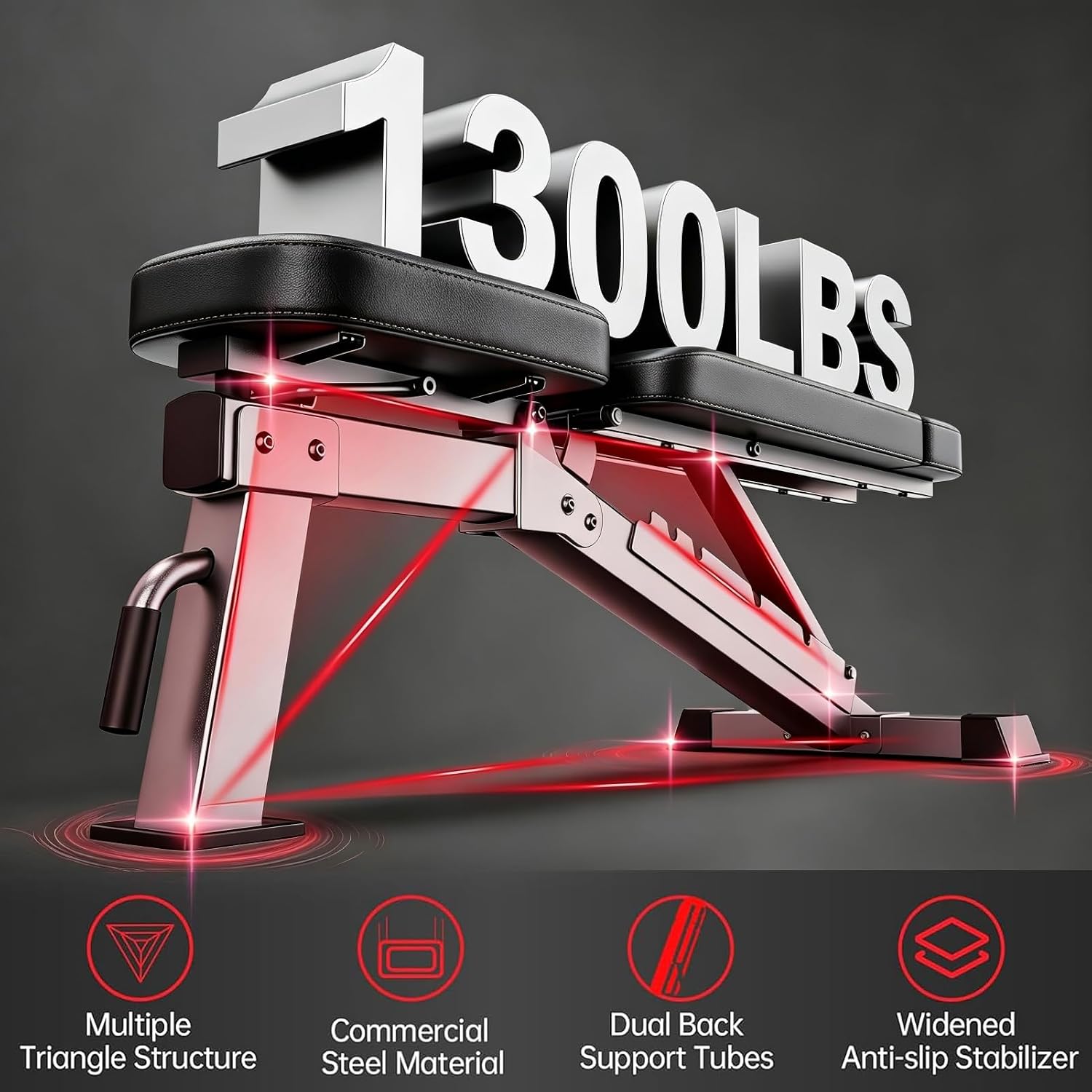 Adjustable Weight Bench 1300LB - Home Gym Weight recension och pris