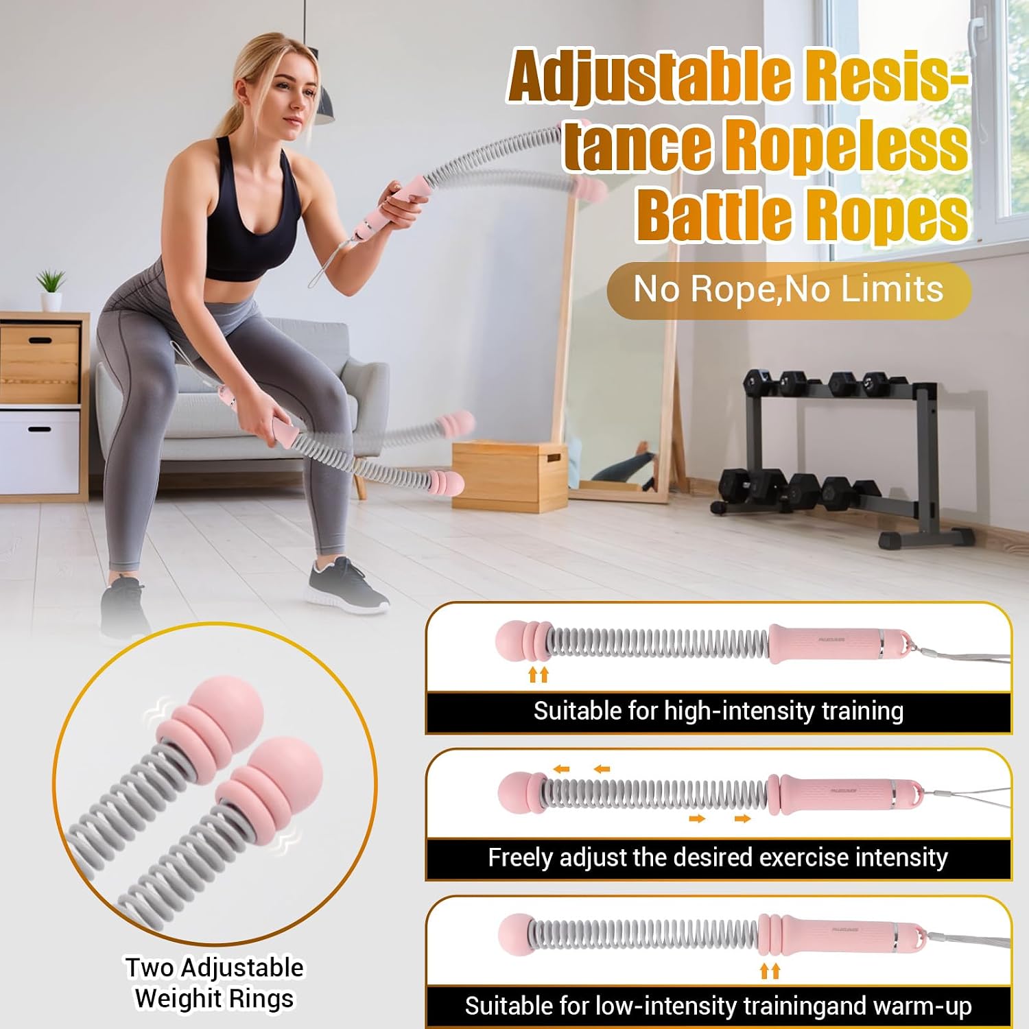 Portable Ropeless Battle Ropes - Home Gym Portable recension och pris