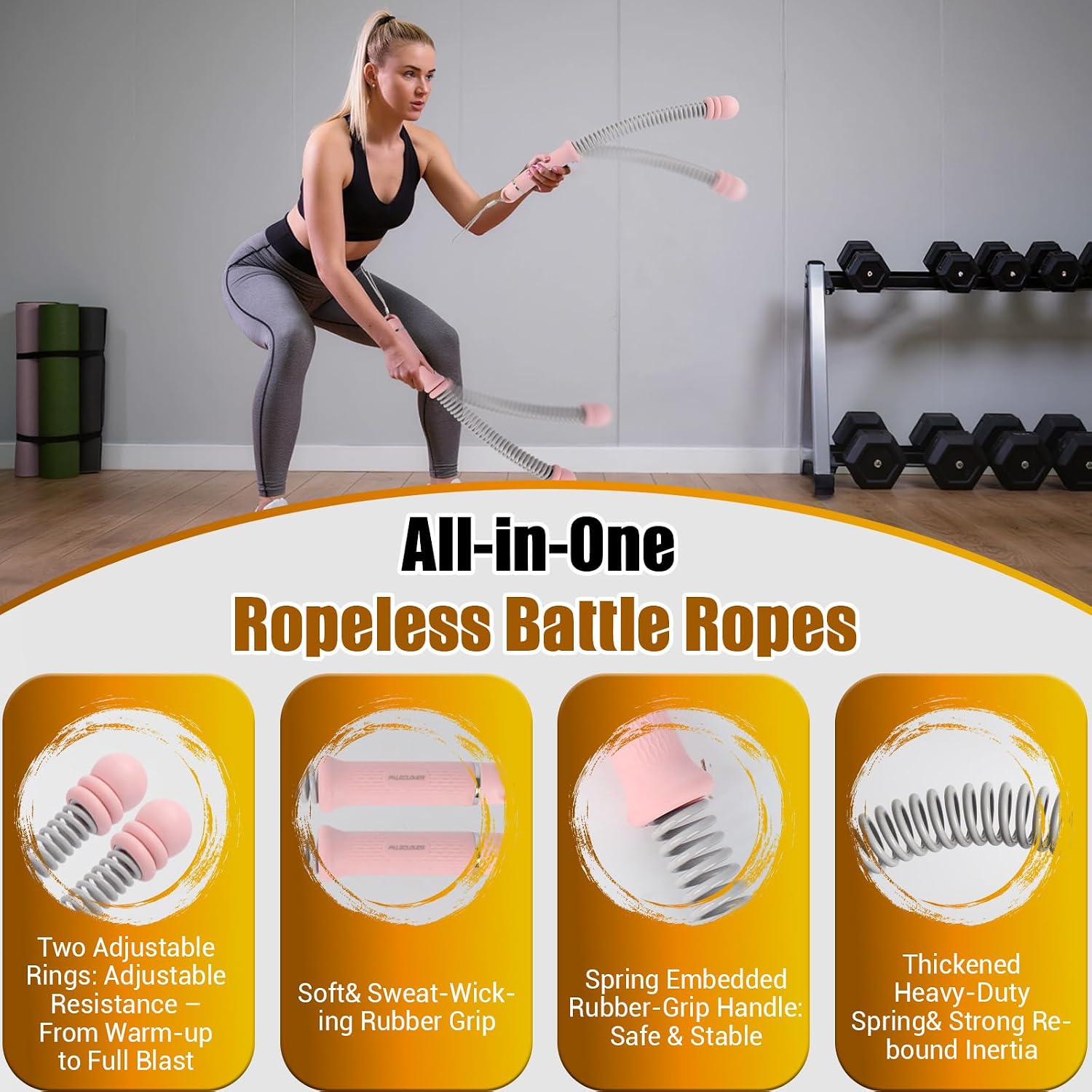 Portable Ropeless Battle Ropes - Home Gym Portable recension och pris