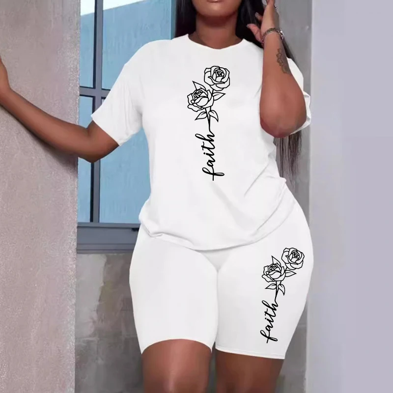 Faith Letter Printed Tracksuit - Home Gym Outfit recension och pris