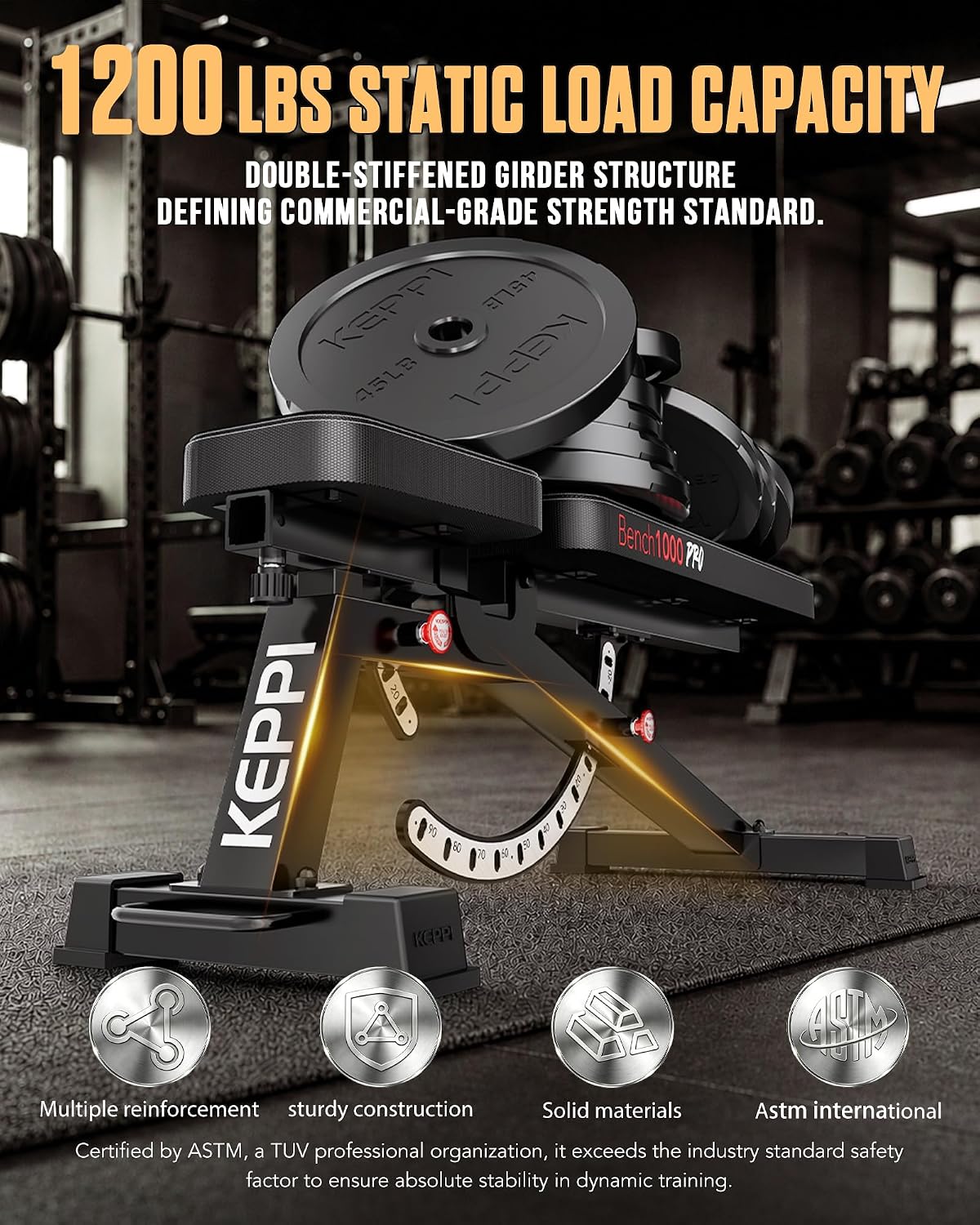 Adjustable Weight Bench 1200LB - Home Gym Weight recension och pris